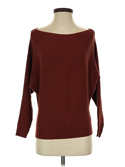Pre-owned Evereve 3/4 Sleeve Top Burgundy Boatneck Tops