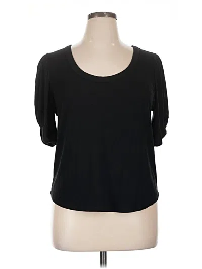 Pre-owned Evereve 3/4 Sleeve T-shirt In Black