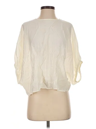 Pre-owned Evereve 3/4 Sleeve T-shirt In Ivory