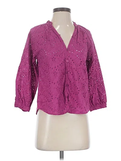 Pre-owned Evereve 3/4 Sleeve T-shirt In Purple