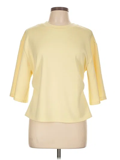 Pre-owned Evereve 3/4 Sleeve T-shirt In Yellow