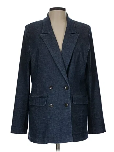 Pre-owned Evereve Blazer Jacket In Blue