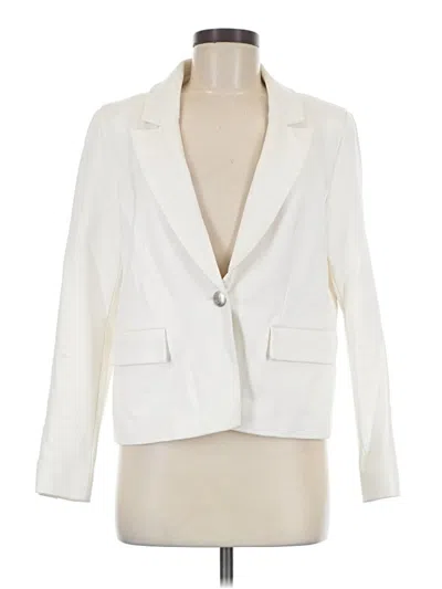 Pre-owned Evereve Blazer Jacket In Ivory