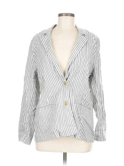Pre-owned Evereve Blazer Jacket In Silver