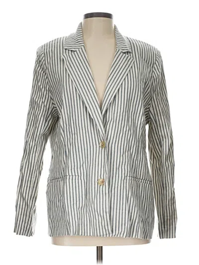 Pre-owned Evereve Blazer Jacket In White
