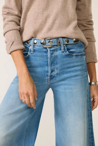 Evereve Brett Studded Suede Belt In Blue