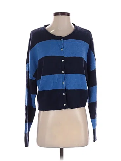 Pre-owned Evereve Cardigan Sweater In Blue