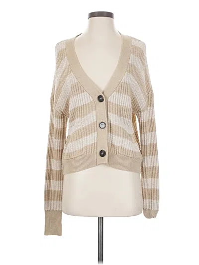 Pre-owned Evereve Cardigan Sweater In Brown