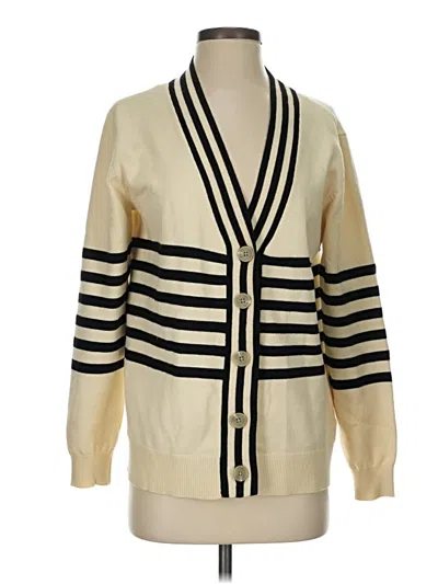 Pre-owned Evereve Cardigan Sweater In Ivory