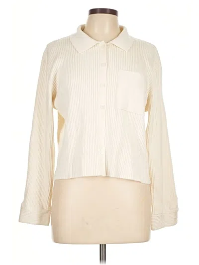 Pre-owned Evereve Cardigan Sweater In Ivory