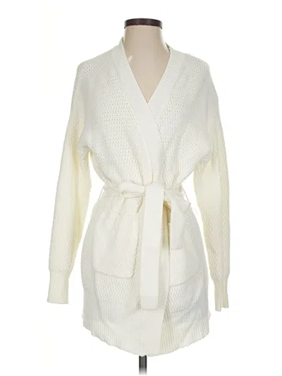 Pre-owned Evereve Cardigan Sweater In Ivory