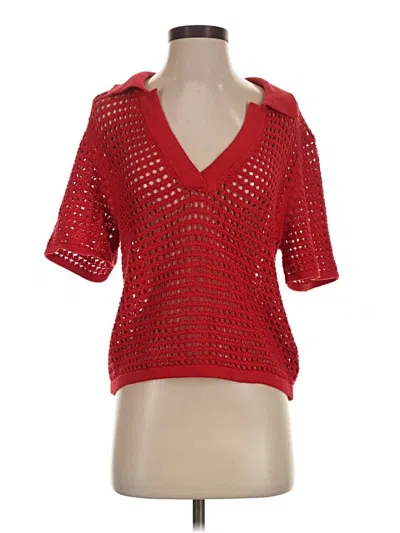 Pre-owned Evereve Cardigan Sweater In Red