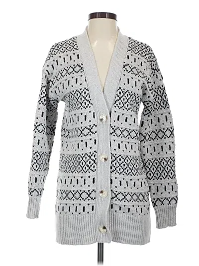 Pre-owned Evereve Cardigan Sweater In Silver