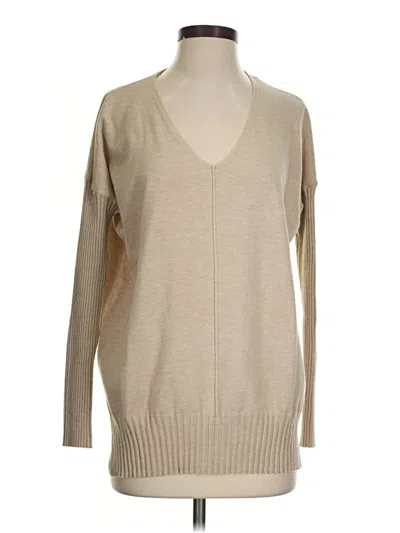 Pre-owned Evereve Cardigan Sweater In Tan