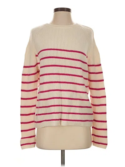Pre-owned Evereve Cashmere Pullover Sweater In Ivory