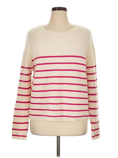 Pre-owned Evereve Cashmere Pullover Sweater In Ivory