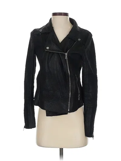 Pre-owned Evereve Faux Leather Jacket In Black