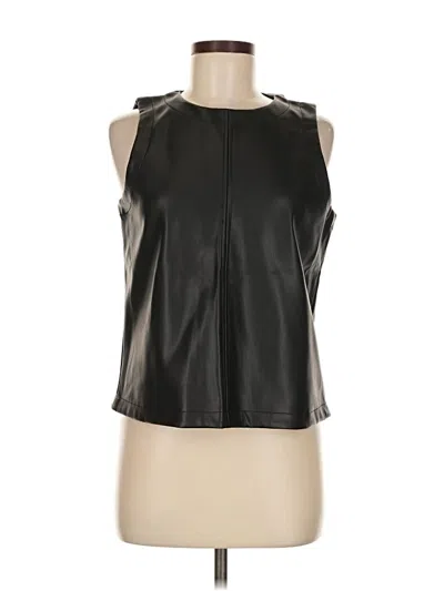 Pre-owned Evereve Faux Leather Top Black Tops