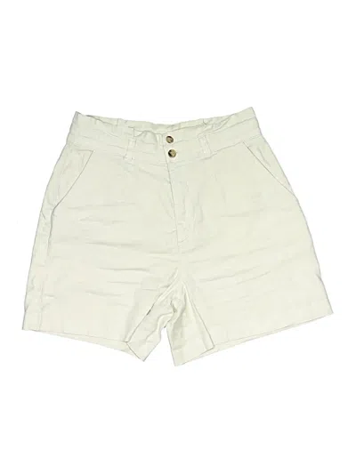 Pre-owned Evereve Khaki Shorts In Ivory