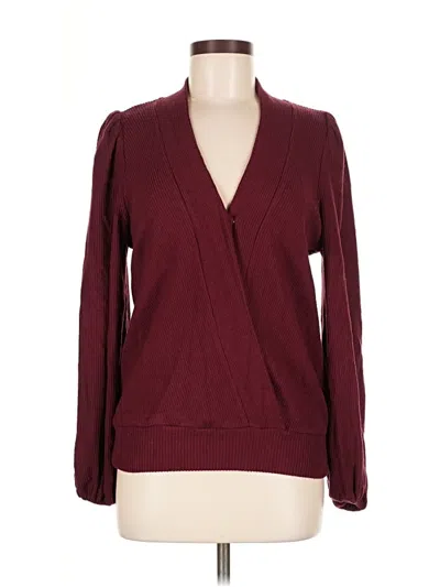 Pre-owned Evereve Kimono In Burgundy