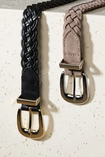 Evereve Lena Braided Belt In Black
