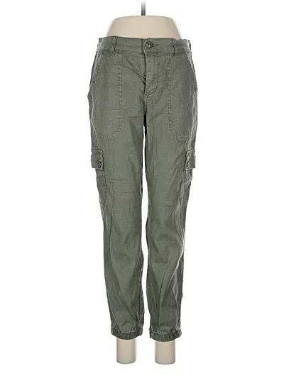 Pre-owned Evereve Linen Pants In Green