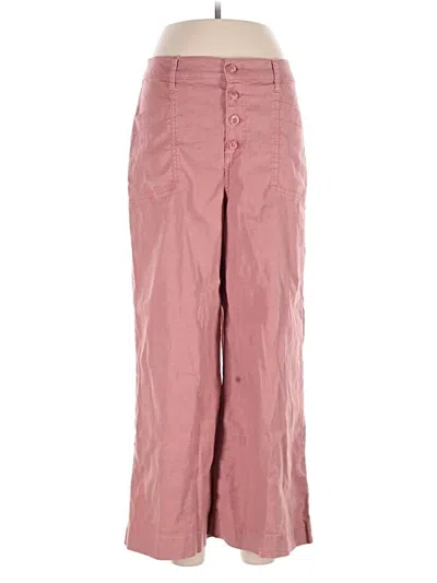 Pre-owned Evereve Linen Pants In Pink