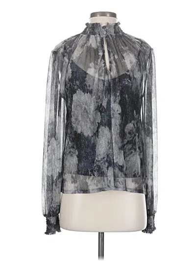 Pre-owned Evereve Long Sleeve Blouse In Gray
