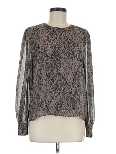 Pre-owned Evereve Long Sleeve Blouse In Gray