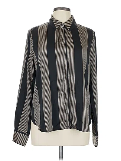 Pre-owned Evereve Long Sleeve Blouse In Gray