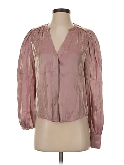 Pre-owned Evereve Long Sleeve Blouse In Pink