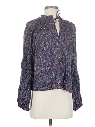 Pre-owned Evereve Long Sleeve Blouse In Purple