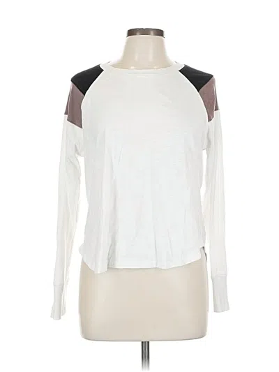 Pre-owned Evereve Long Sleeve T-shirt In White