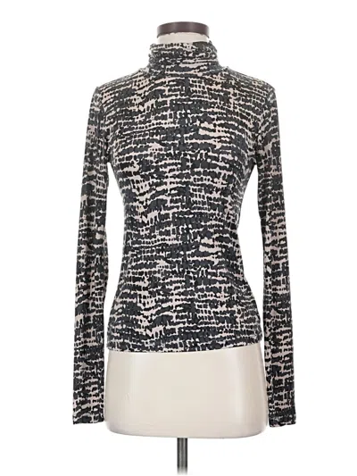 Pre-owned Evereve Long Sleeve Top Black Turtleneck Tops