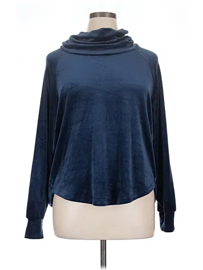 Pre-owned Evereve Long Sleeve Top Blue Cowl Neck Tops