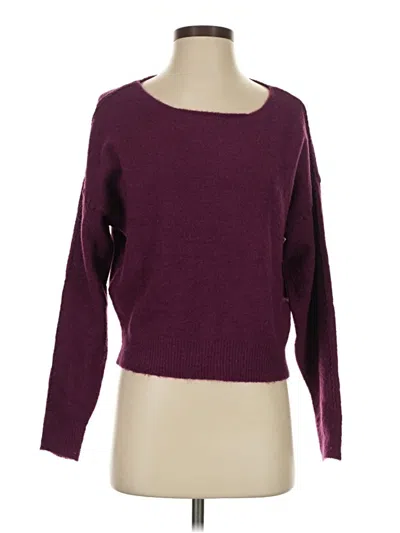 Pre-owned Evereve Long Sleeve Top Burgundy Boatneck Tops