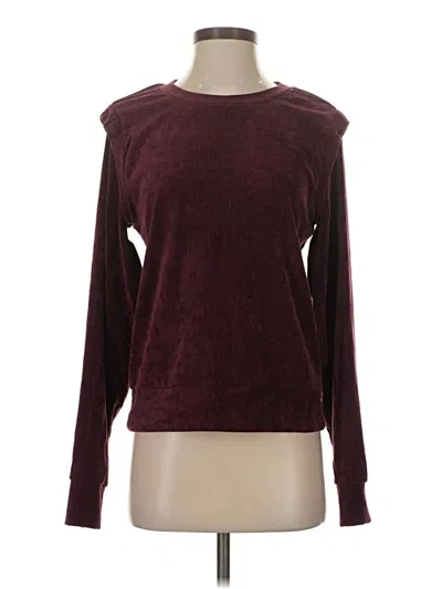 Pre-owned Evereve Long Sleeve Top Burgundy Crew Neck Tops