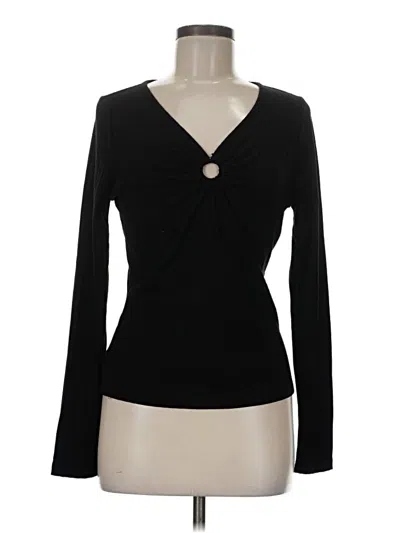 Pre-owned Evereve Long Sleeve T-shirt In Black
