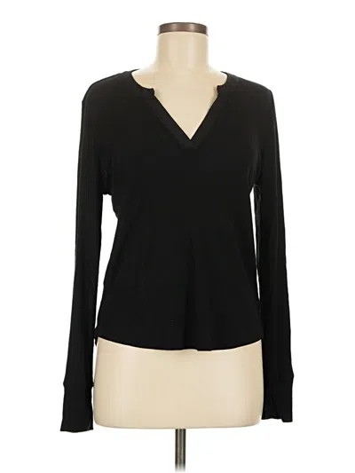 Pre-owned Evereve Long Sleeve T-shirt In Black