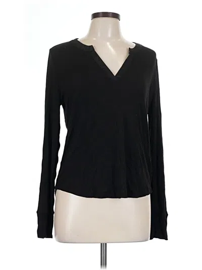 Pre-owned Evereve Long Sleeve T-shirt In Black