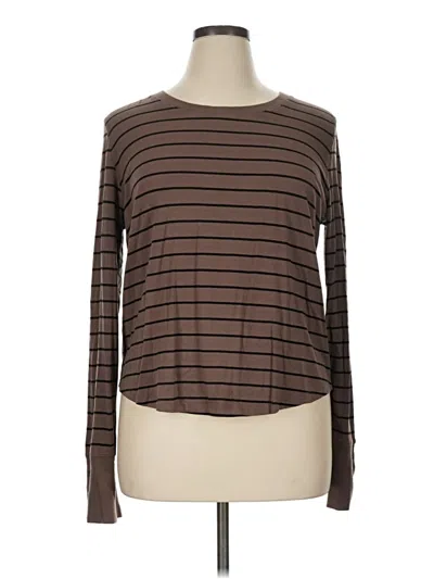 Pre-owned Evereve Long Sleeve T-shirt In Brown