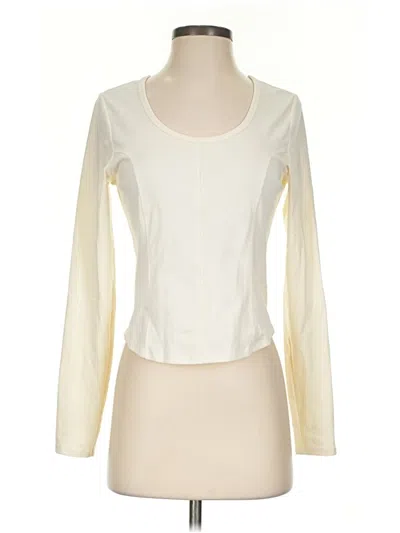 Pre-owned Evereve Long Sleeve T-shirt In Ivory