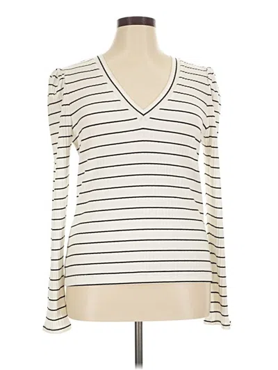 Pre-owned Evereve Long Sleeve T-shirt In Ivory