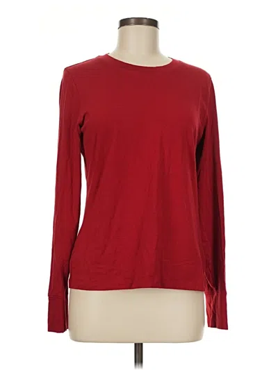 Pre-owned Evereve Long Sleeve T-shirt In Red