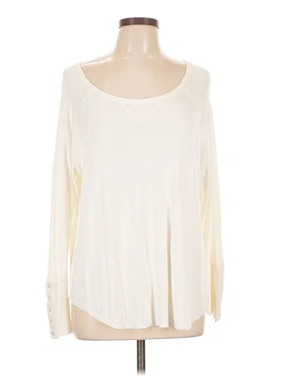 Pre-owned Evereve Long Sleeve T-shirt In White