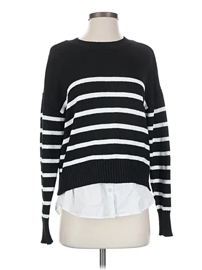 Pre-owned Evereve Pullover Sweater In Black