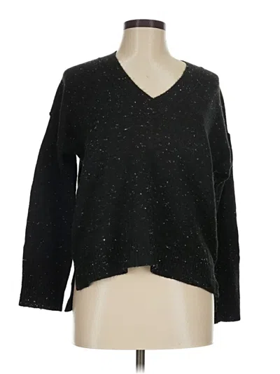 Pre-owned Evereve Pullover Sweater In Black
