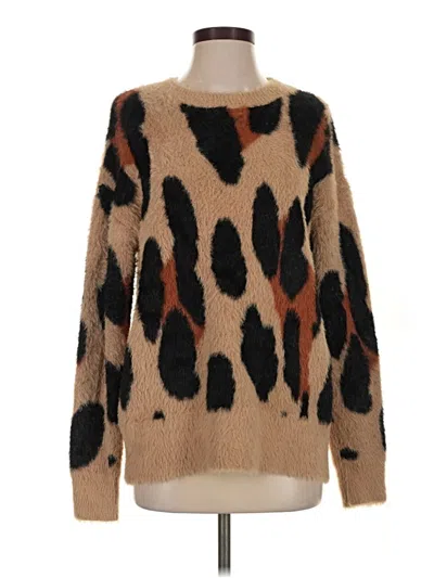 Pre-owned Evereve Pullover Sweater In Brown