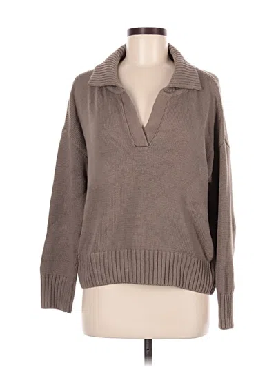 Pre-owned Evereve Pullover Sweater In Brown