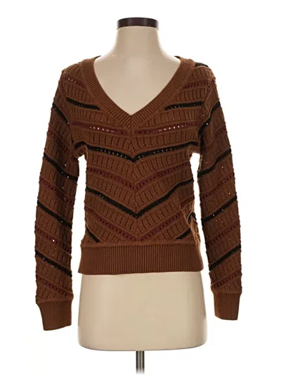Pre-owned Evereve Pullover Sweater In Brown